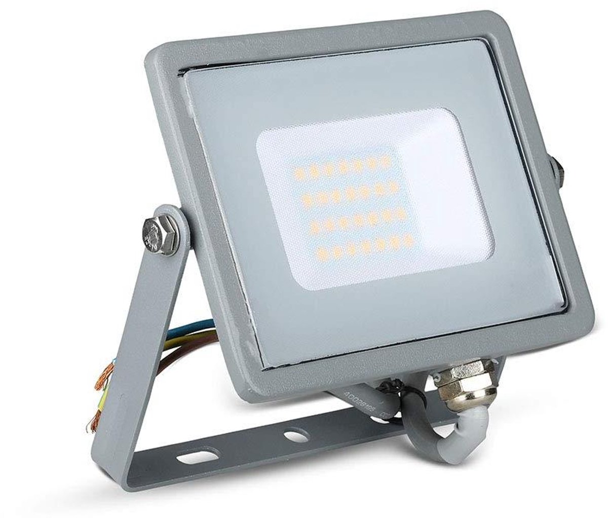 LED Schijnwerper - Buitenlamp - Tuin Verlichten - Energiezuinig - 20 Watt - Grijs