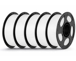 PLA Filament Wit 5KG (5x1KG) 1.75mm met Spoel – Hoge Printkwaliteit – Snelle Levering, Morgen in Huis