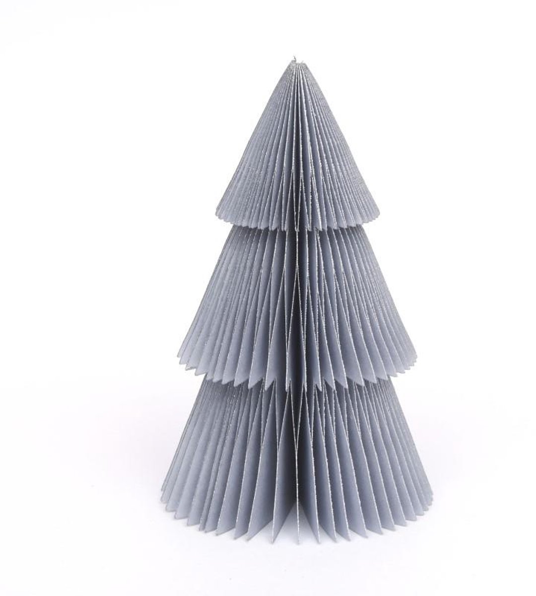 Papieren kerstboom 30 cm - zilver met glitter