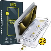 Screenprotector - Geschikt voor Apple iPhone 15 Pro - 2 Stuks - Met Installatietray - Perfect Fit Kit - Gehard Glas - Geen Luchtbellen - Beschermglas - Tempered Glass - Screen Protector - Nauwkeurige Plaatsing