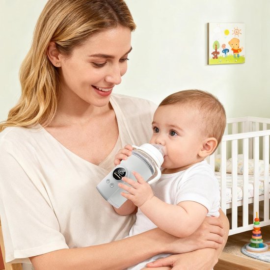 Draagbare babyflesverwarmer - USB-moedermelkverwarmer - Draadloos oplaadbare moedermelkverwarmer - Compact opbergontwerp van Merkloos — afbeelding 3