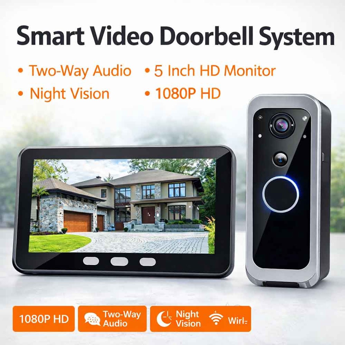 Video Camera intercom | Wifi | App bediening | Batterij | Beweging | Tuya | Zilver