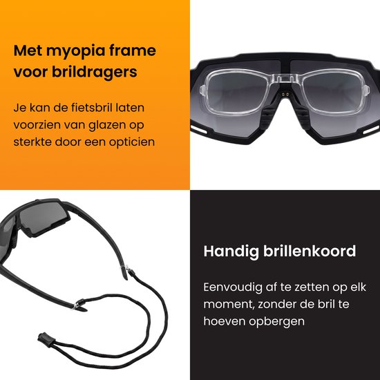 R2B Fietsbril met 5 Verwisselbare Lenzen - Unisex & Universeel - Sportbril - Wielrenbril - Zonnebril Heren - Zonnebril Dames - Fiets Accessoires - Fietsbrillen Heren en Dames - Sunglasses van R2B — afbeelding 5