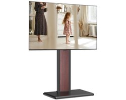 FITUEYES TV-standaard, standaard met houten plank, geschikt voor grote tv's, in hoogte verstelbaar, draaibaar, voor 32 tot 65 inch, tot 40 kg, VESA 400 x 400 mm