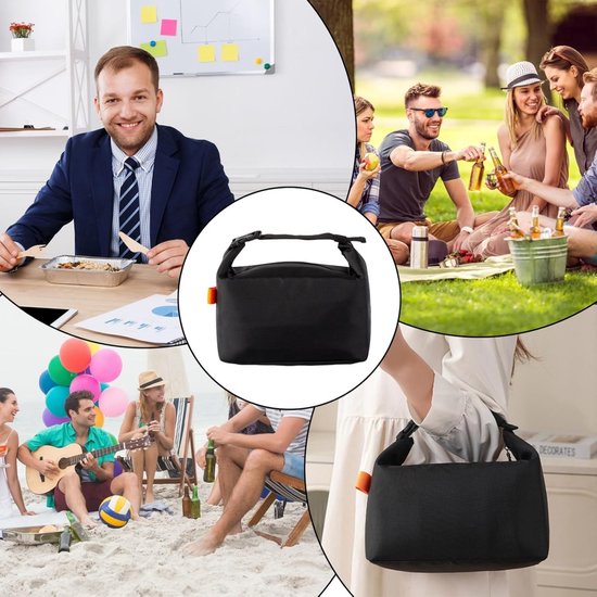 Lunchtas - 25 x 16 x 22 cm - Stijlvolle unisex lunchtas - Herbruikbaar, geïsoleerd en lekvrij - Minimalistische thermische lunchtas - Draagbare koeltas - Geschikt voor werk, school, picknicks of reizen — afbeelding 4