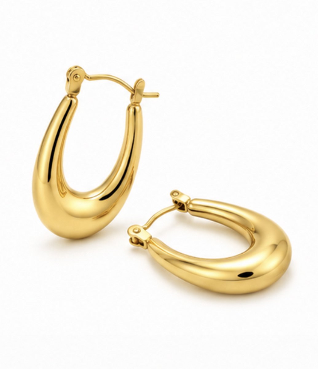 Oorbellen- Goudkleurig - Verguld - Roestvrijstalen oorbellen - sieraden – Cadeau tip – Hip - Trendy