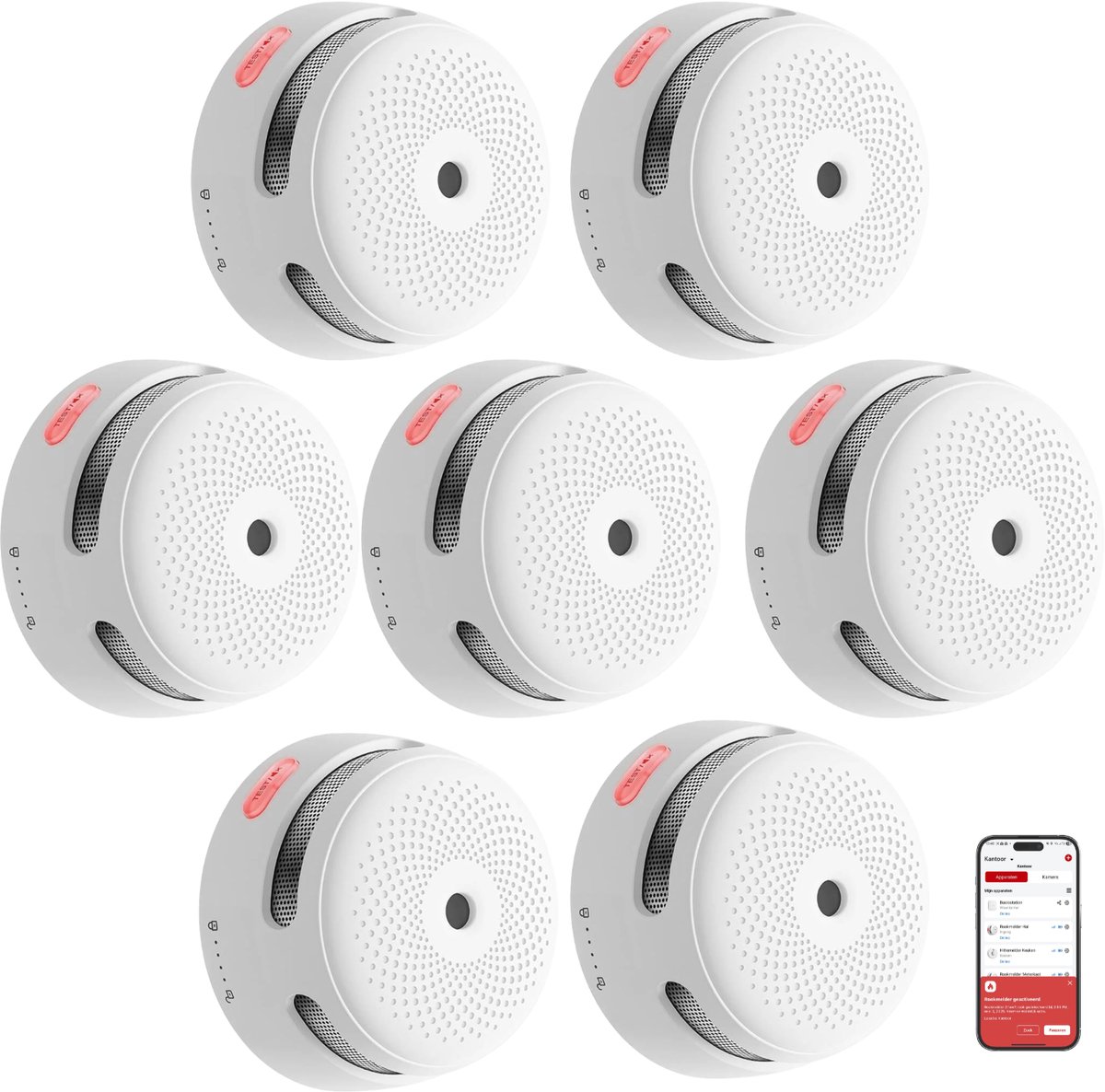 X-Sense XS01-M - Rookmelder - Draadloos Koppelbaar voor Thuis - 7 Stuks - Fotoelektrisch - 10 Jaar Batterij