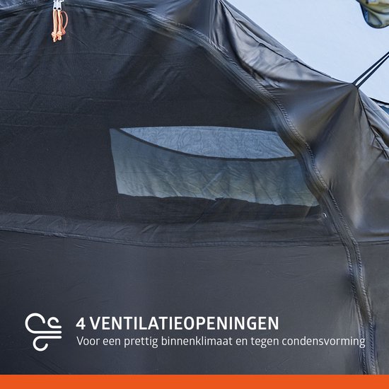 Campout 4-Persoons Vis-à-Vis Koepeltent - 2 Slaapcabines - 5000 mm Waterdicht - Leefruimte - 15 min Opzettijd - Incl. Luifelstokken & Draagtas van Campout — afbeelding 2
