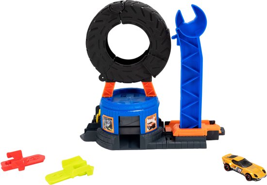 Hot Wheels City Centrum Bandenwerkplaats - Speelset en speelgoedauto - Geschikt voor het snel-klik-baansysteem van Hot Wheels — afbeelding 2