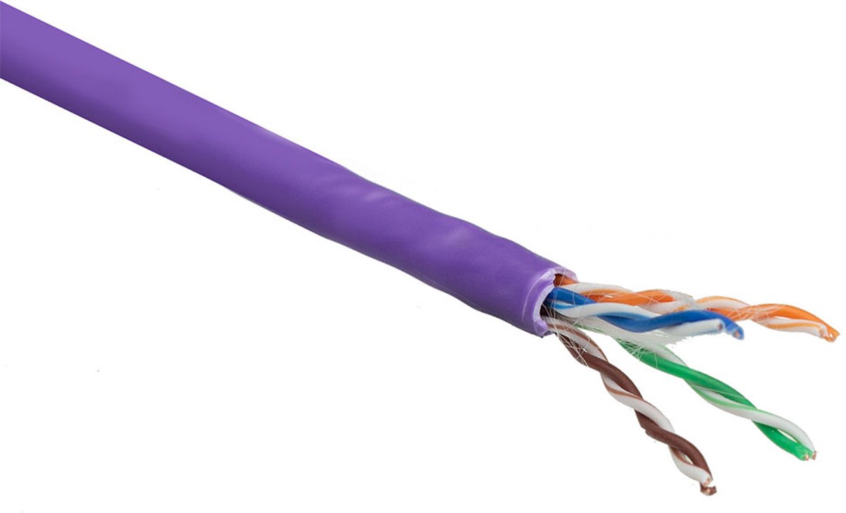 ACT XS6003 CAT6 U/UTP Massieve Installatiekabel LSZH Violet - 305 meter