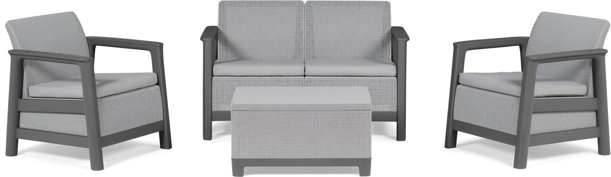 Keter Scandi Linea 4-zits Loungeset - Lichtgrijs