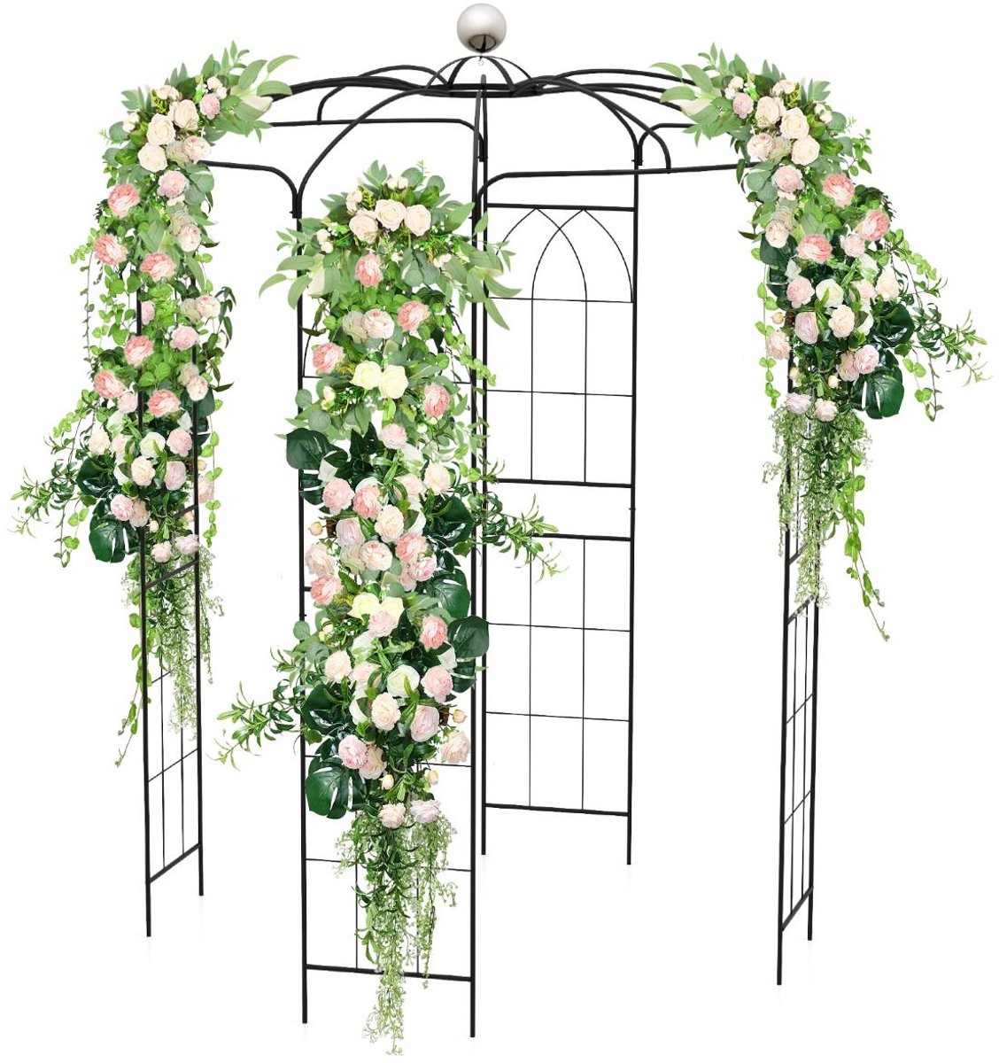Tuinboog - 206 x 286 cm - massief - weerbestendig - Zwart