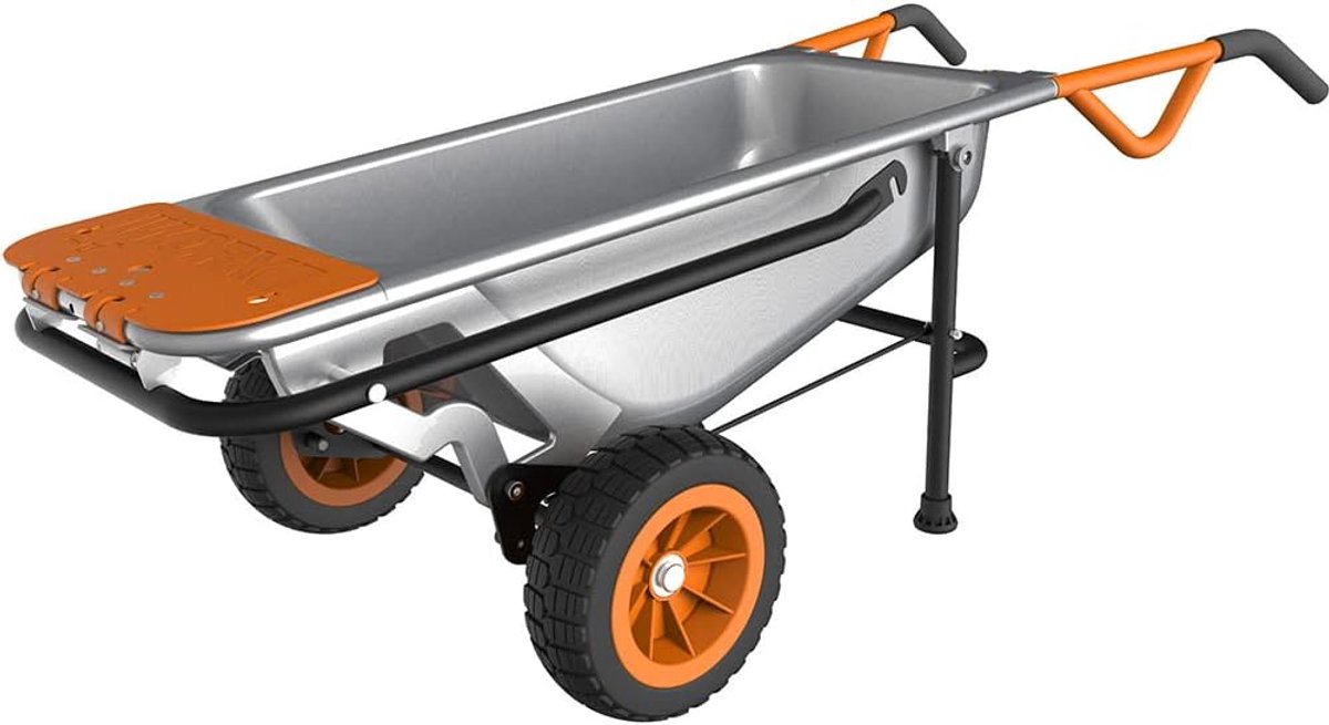 Multifunctionele Kruiwagen - Handige Transportkar - Tuinieren en Klussen - 8-in-1 Functionaliteit - 19 Kilogram - Rood Zilver