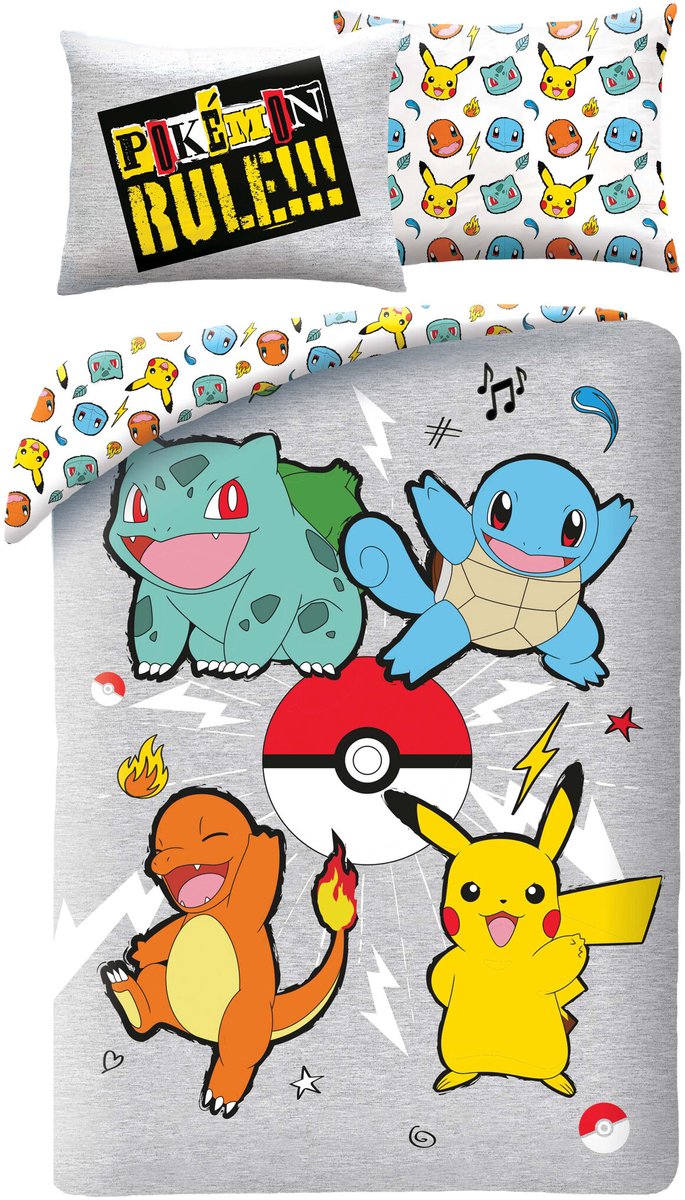 Pokémon Dekbedovertrek Pokemon Rules 140 x 200 cm (70 x 90 cm)