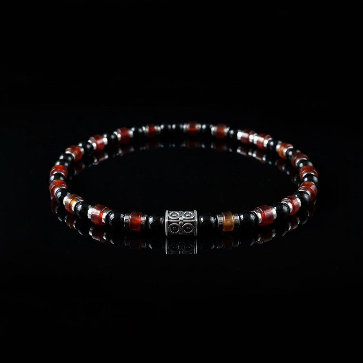 Exclusieve Natuursteen Armband - 925 Echt Zilver - Toermalijn & Agaat - 4mm Kralen - 21 cm- vaderdag