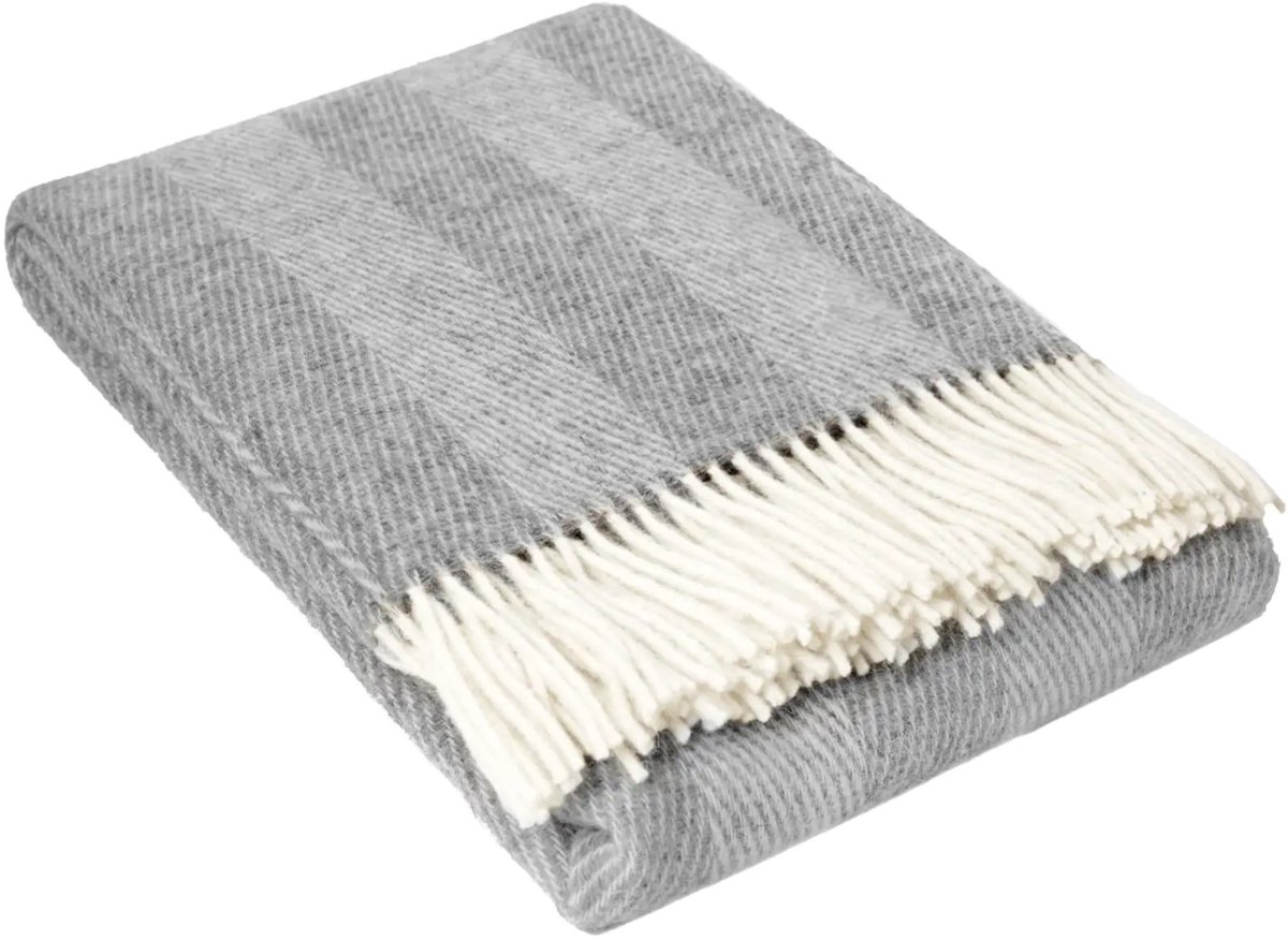 Wollen Plaid - STRIPE (Grijs-Wit) - 140x200cm - Schapenvacht.SHOP®