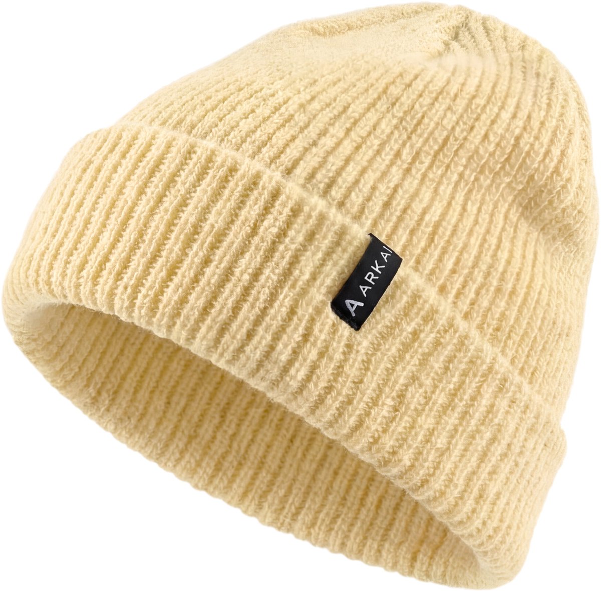 Nordic | Lichtbeige geribde beanie in vissersstijl