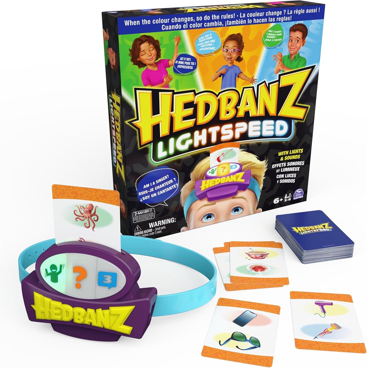 Spin Master Games Hedbanz Lightspeed Familie Bordspel 2 tot 6 Spelers - 6+