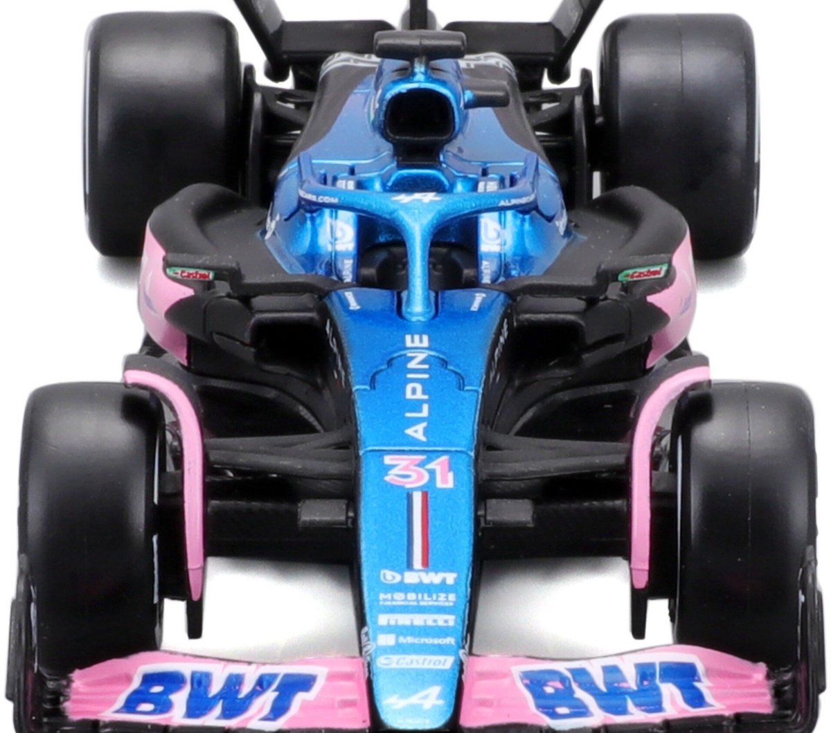 Bburago Alpine Alpine - Modelauto - Schaal 1:43 - Blauw/Roze/Wit