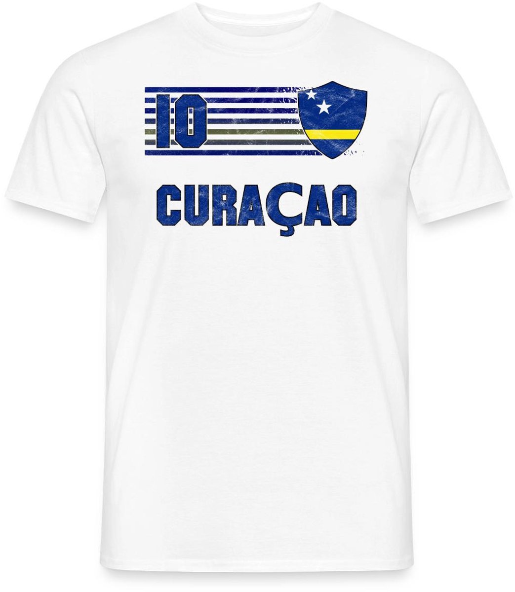 Curaçao Voetbal Speler Nummer 10 T-Shirt Heren
