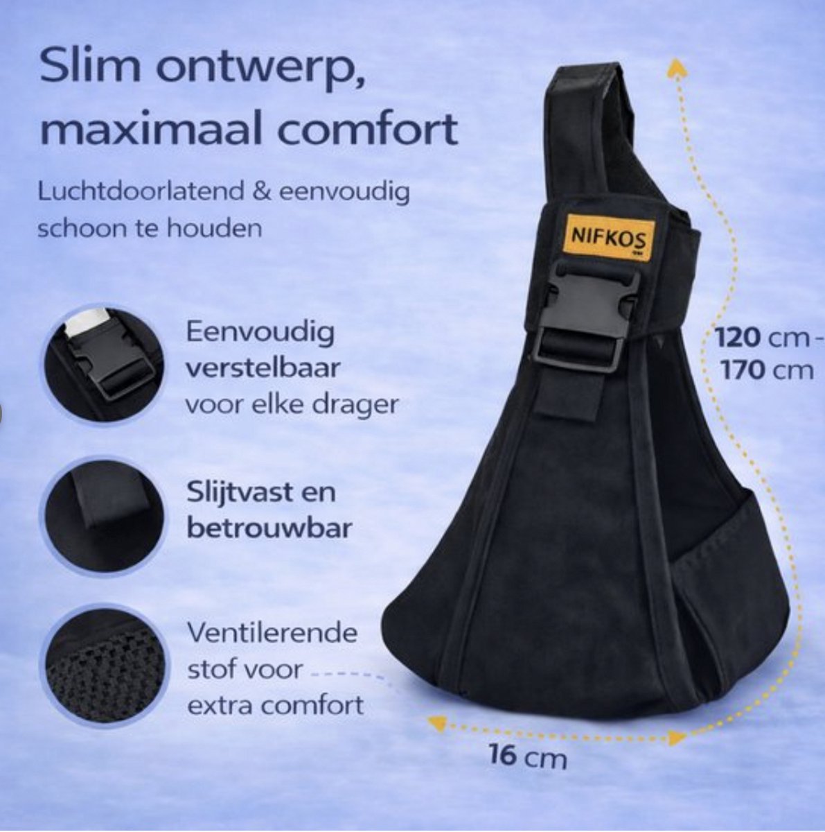 Nifkos - Ergonomische Baby Draagzak - Premium Peuter Carrier - Hoge Kwaliteit – foto 2