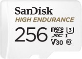 Sandisk High Endurance - microSDXC 256GB - Schokbestendig - Waterdicht - Extreme Temperatuurresistentie