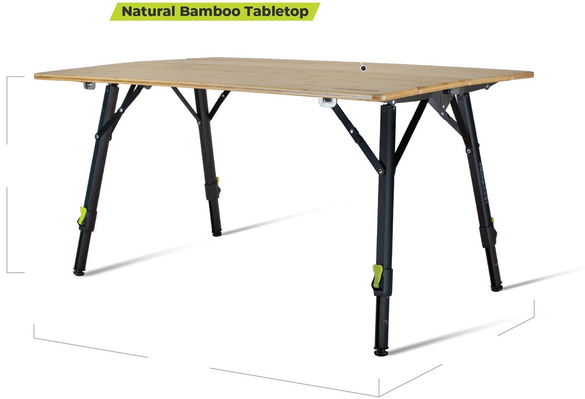 Zempire Kitpac Pro Large Bamboe Kampeertafel 100 x 65 cm