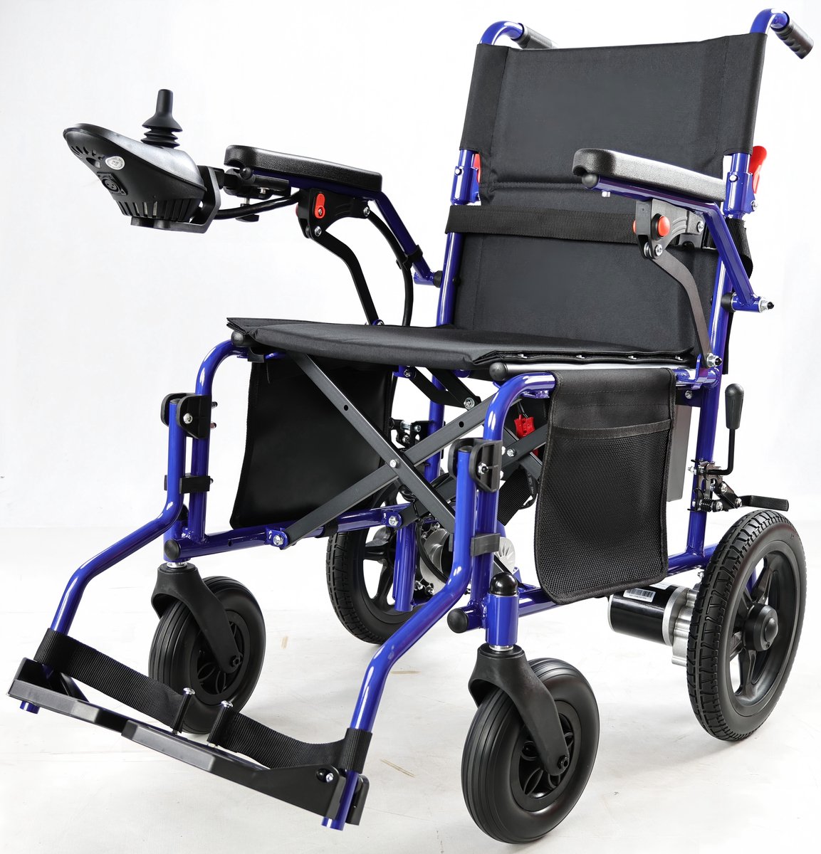 ZygenAir YHW001-Fmax Elektrische Rolstoel - Batterij 13Ah - 24 km Bereik - 151 kg Draagvermogen - Lichtgewicht& Opvouwbaar - ubbel remsysteem – Antikantelfunctie-Blauw