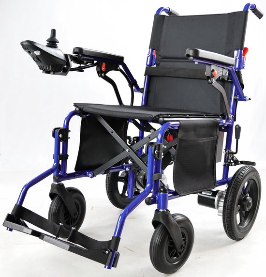 ZygenAir YHW001-Fmax Elektrische Rolstoel - Batterij 13Ah - 24 km Bereik - 151 kg Draagvermogen - Lichtgewicht& Opvouwbaar - ubbel remsysteem – Antikantelfunctie-Blauw