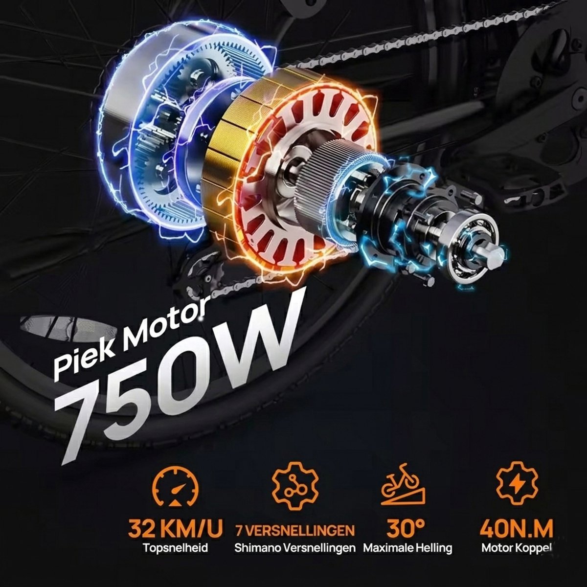 Qekud E26 Elektrische Fiets 26" thumbnail 5