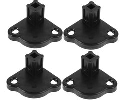 Tent Voetplaten - 4 Stuks - Bevestigingsvoeten - Kunststof Voeten voor Luifel & Partytent - 8,5 x 7,2 x 4 cm - Automatische Frame Onderdelen - Weerbestendig - Vervangingsonderdeel - Voor Tuinluifel, Zonnescherm & Partytent - Zwart