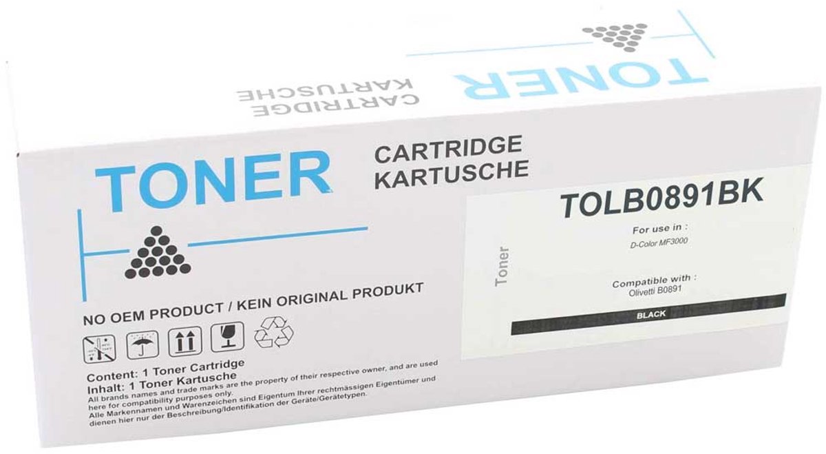 Olivetti B0891 - Toner Zwart - 6.000 pagina's - Huismerk Compatible - Geschikt voor Olivetti D-Color MF 3000