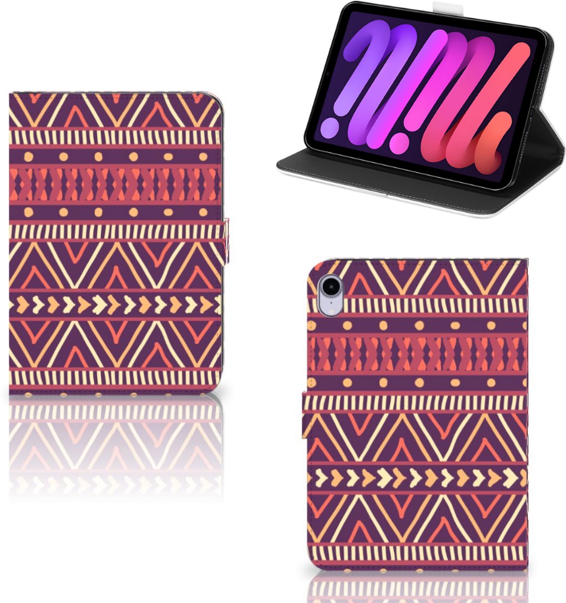 iPad Mini 6 (2021) Tablet Hoes Aztec Paars