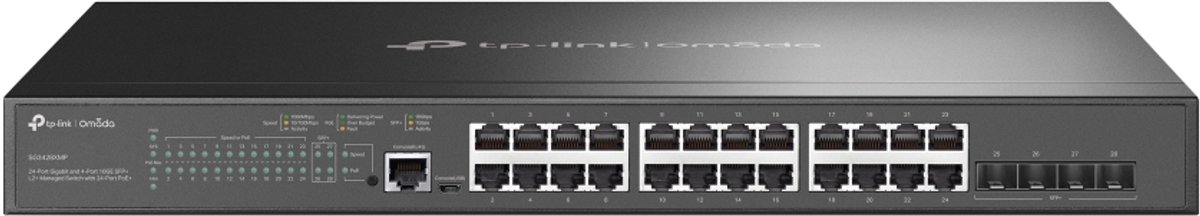 TP-Link Omada SG3428XMP netwerk-switch Managed L2+ Gigabit Ethernet (10/100/1000) Power over Ethernet (PoE) 1U Zwart