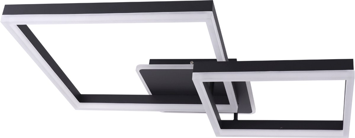 NOLAN Led Plafondlamp - 45w 6650 Lumen - Rechthoek - 4100K Daglicht wit - Zwart - 650mm