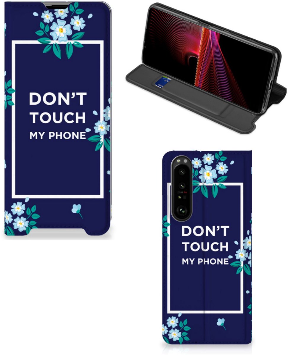 Sony Xperia 1 III Design Case Flowers Blue DTMP