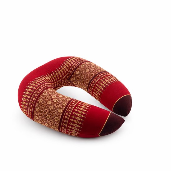 Oreiller Thai - kussen - Oreiller de soutien - kussen de voyage - kussen Croissant - Bourgogne Rouge