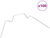 vidaXL - Broeikasklemmen - 100 - st - W - type - gegalvaniseerd - staal