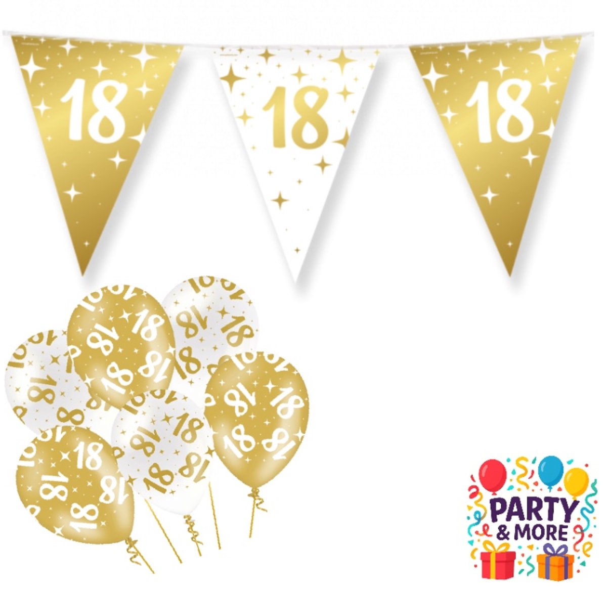18 jaar - Luxe Gouden Feestdecoratie Set – Compleet Pakket