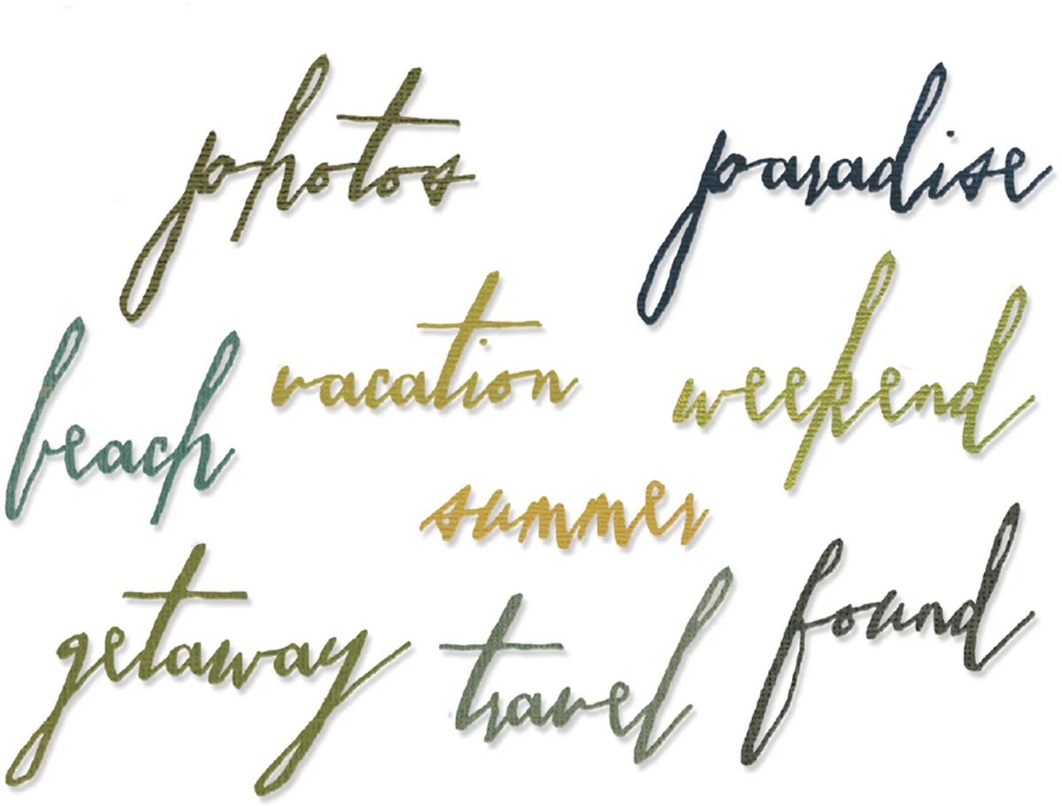 Sizzix Thinlits Mal - Handwritten Vacation 661286 Tim Holtz