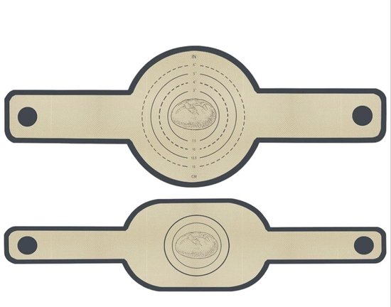Lange Handvatten Deeg Mat - sling bakmat - 2 stuks - Multifunctionele siliconen bakmat - Herbruikbare Nederlandse Ovenvoering - brood-Sling siliconen bakmat - Broodbakmat - voor gebruik in ovens en magnetrons - Brood Bakken Mat