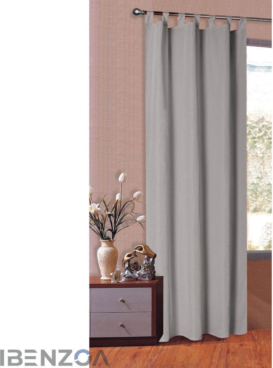 Ibenzoa Gordijn - Grijs - 225x140 cm - Polyester