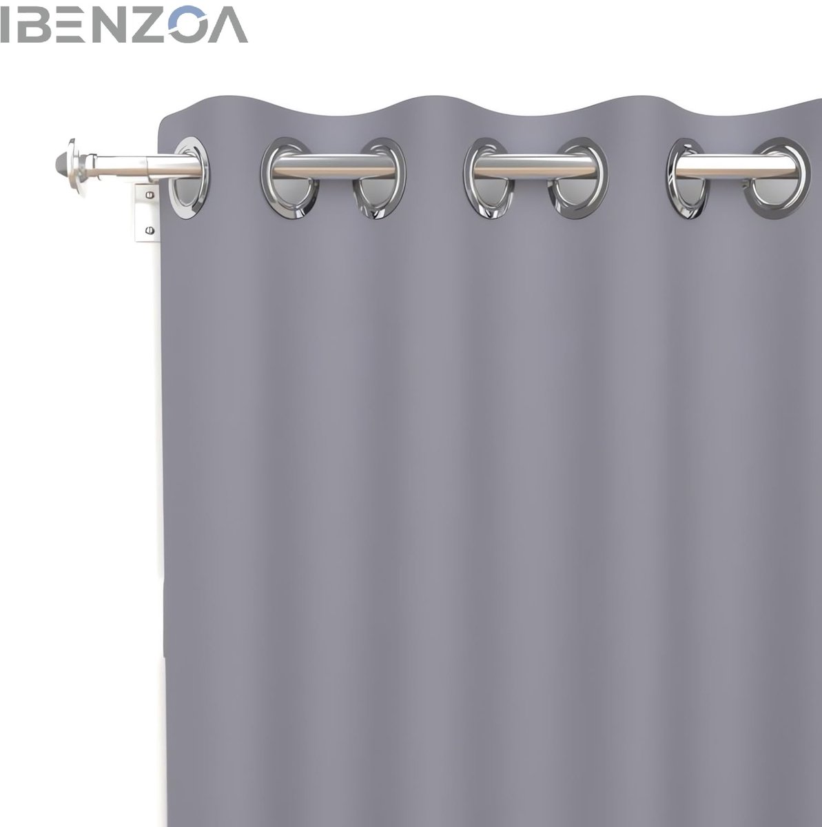 Ibenzoa Gordijn - Grijs - 135x185 cm - Polyester