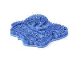 Silicone Douche Voet En Rug Scrubber Met Zuignappen - Exfoliërende Masserende Douche Borstel - Voetscrubber Rugscrubber Douche Accessoire - Badkamer Douche Lichaamsverzorging Tool-blauw