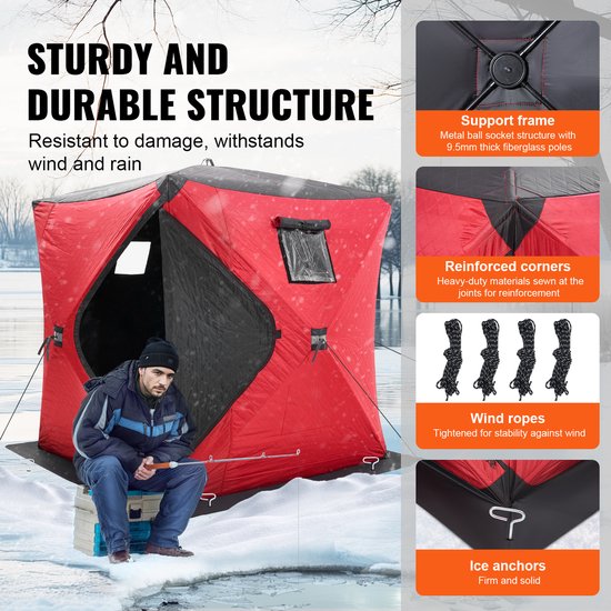 VEVOR Vistent 3-4 Personen Visparaplu Campingtent Ijsvissen Tent 1,8x1,8x2m van Vevor — afbeelding 3
