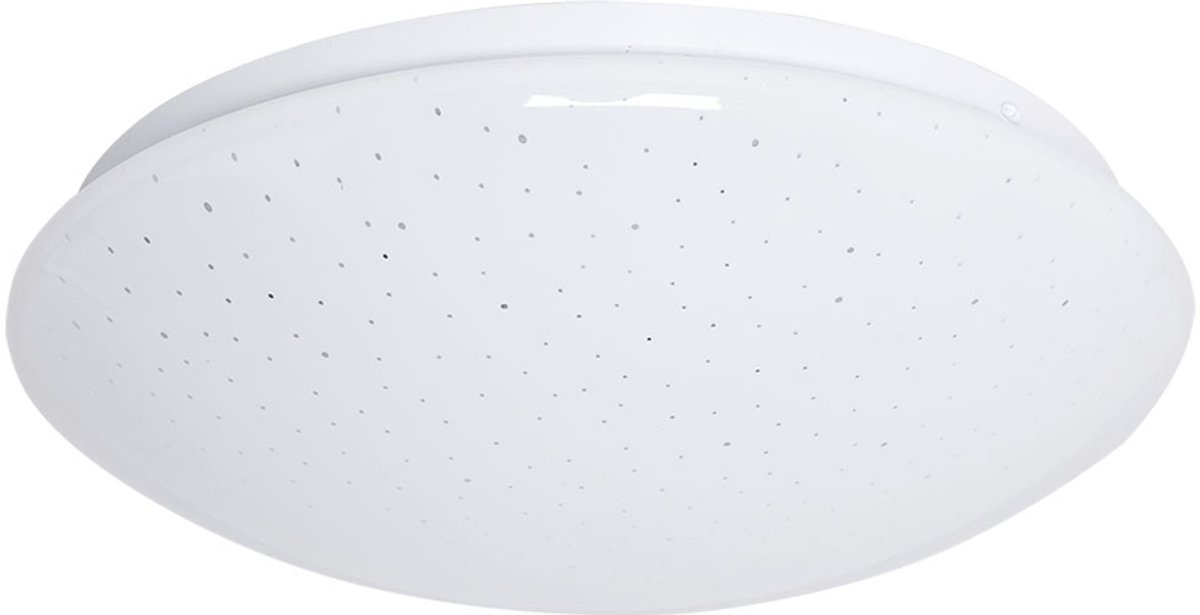 Plafondlamp LED eetkamerlamp wit met stereffect in ronde vorm 33 cm, metaal kunststof, 24W 1860lm 6500K, H 10,2 cm