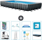 Piscine Intex Ultra XTR Frame rectangulaire - 975 x 488 x 132 cm - Comprend Pompe - Échelle - Bâche de sol - Bâche de protection - Kit de nettoyage - Dalles de sol - 9 pièces