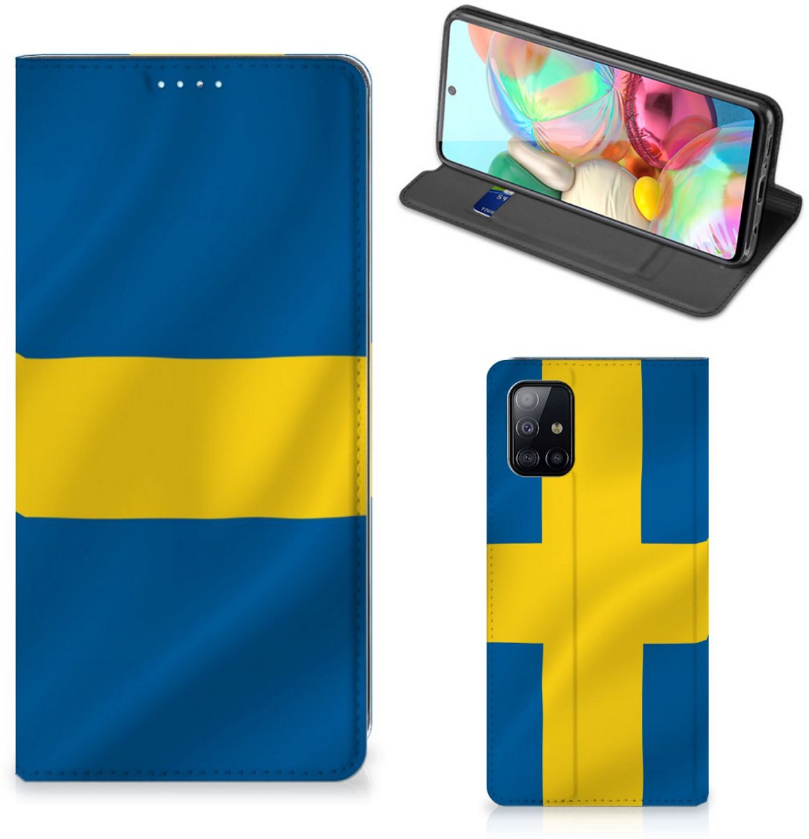 Book Case voor Samsung Galaxy A71 Standcase Zweden