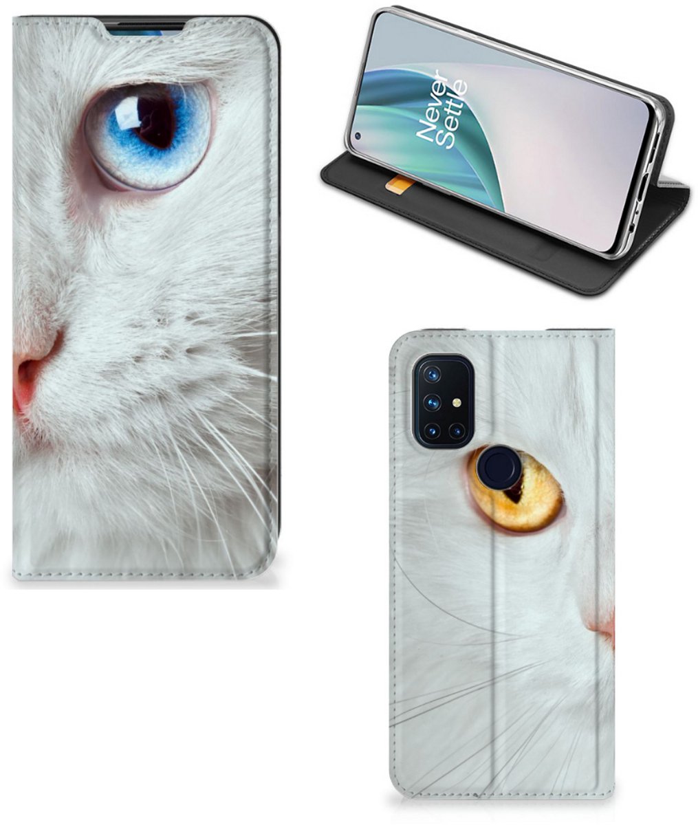 OnePlus Nord N10 5G Hoesje maken Witte Kat