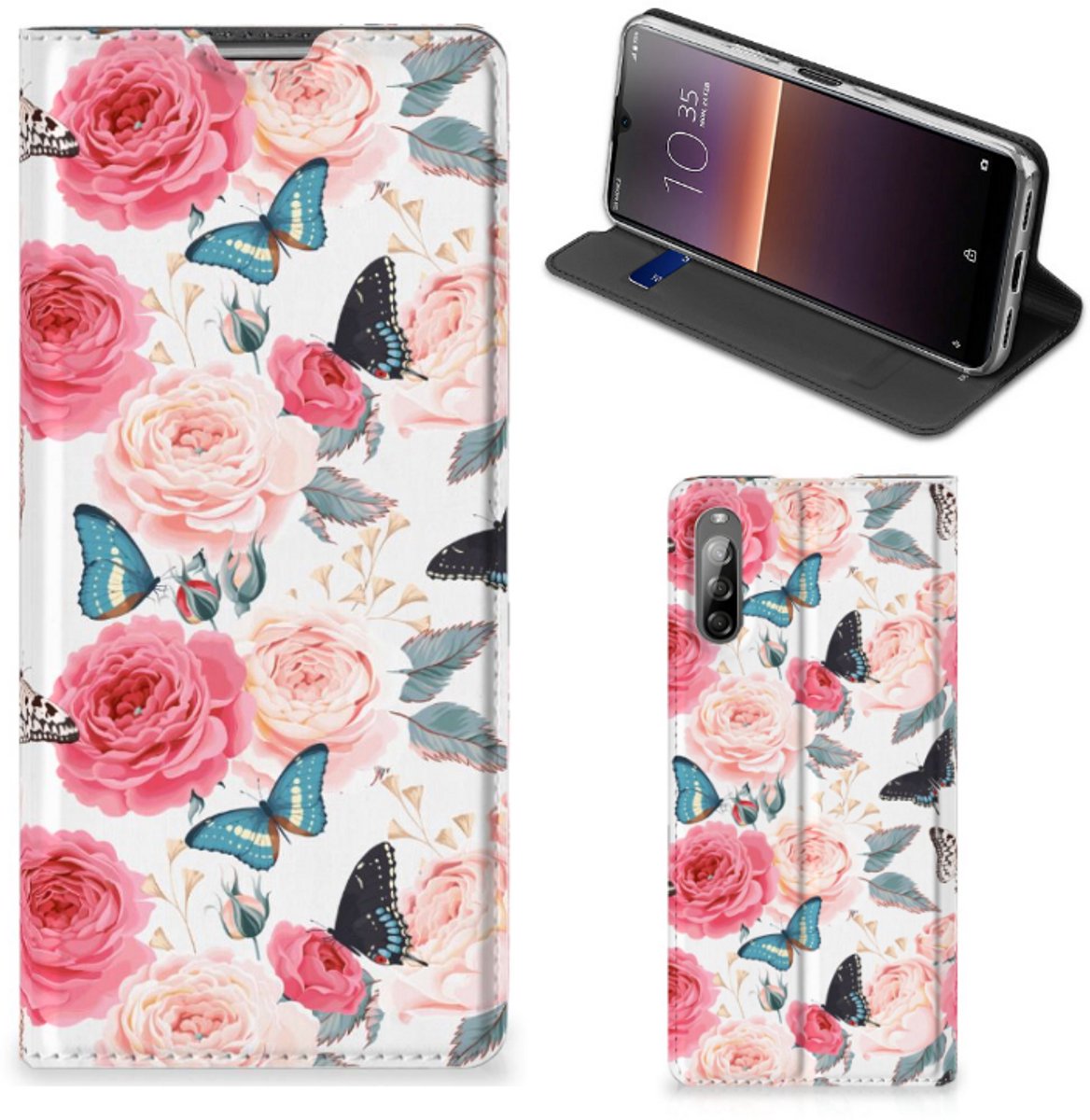 Sony Xperia L4 Smart Cover Butterfly Roses